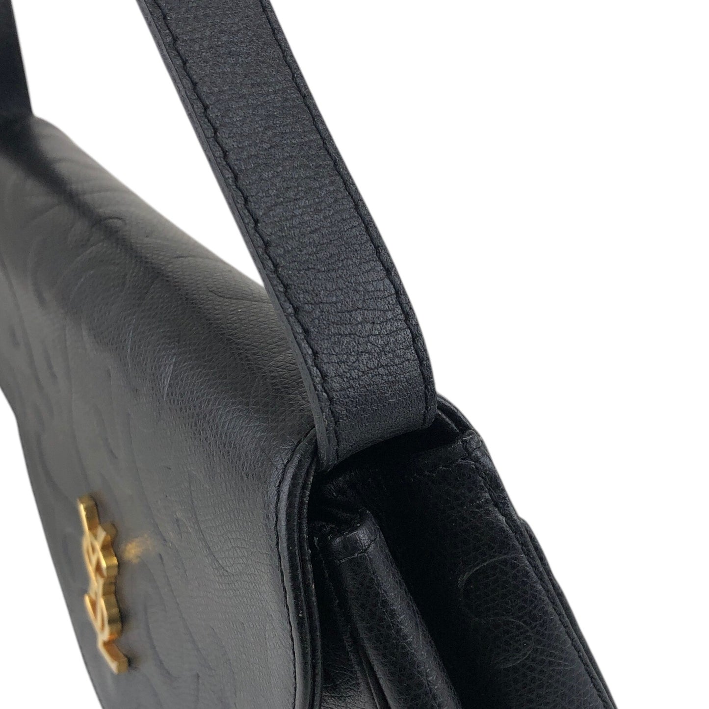 Yves Saint Laurent YSL Logo 單肩包 黑色 復古 cmeran