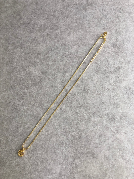 Christian Dior CD Logo Necklace Gold Vintage cjpnm8