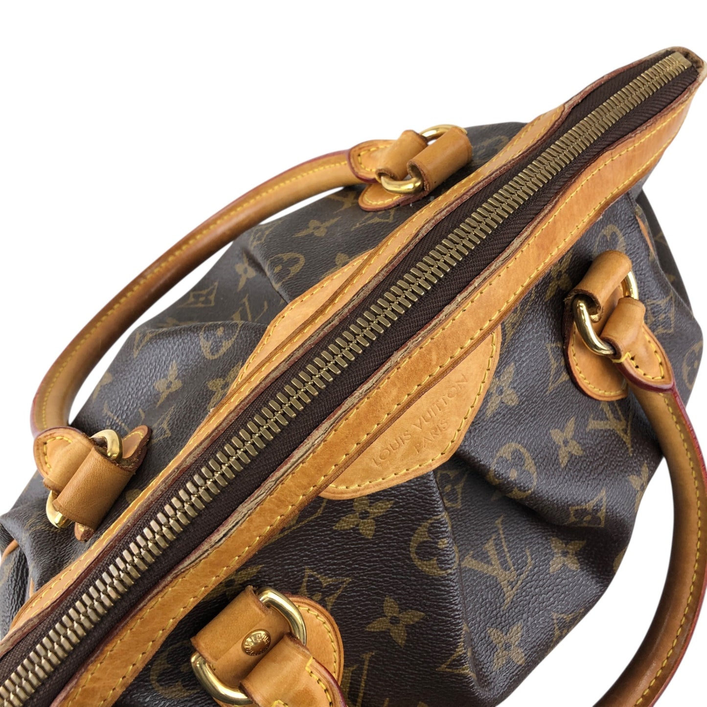 LOUIS VUITTON Monogram Handbag Brown Vintage v3t8ju