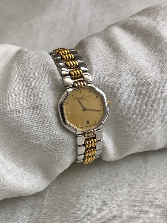 Christian Dior Quartz Watch Gold×Silver 40.203 Vintage 45bvr8