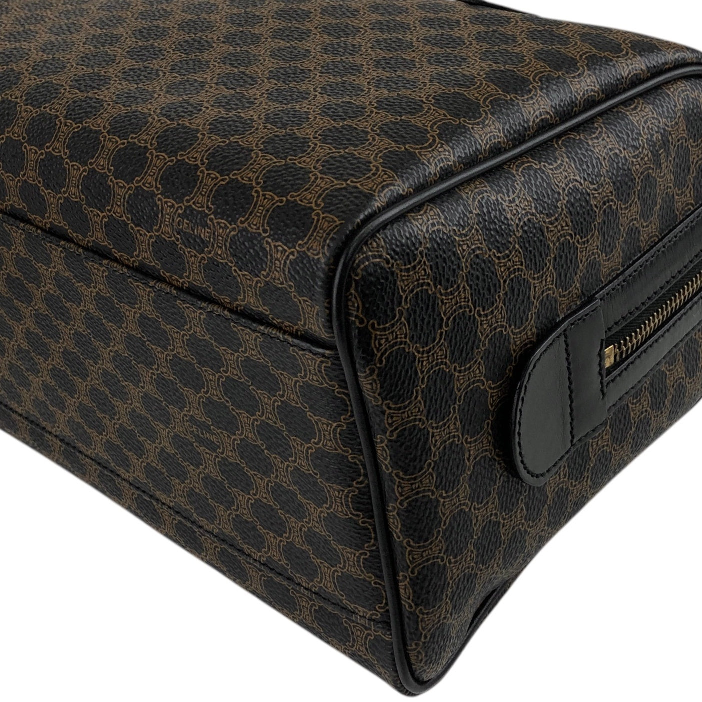 CELINE Macadam Blason Two-way Small Boston bag Shoulder bag Black Vintage wuxab4