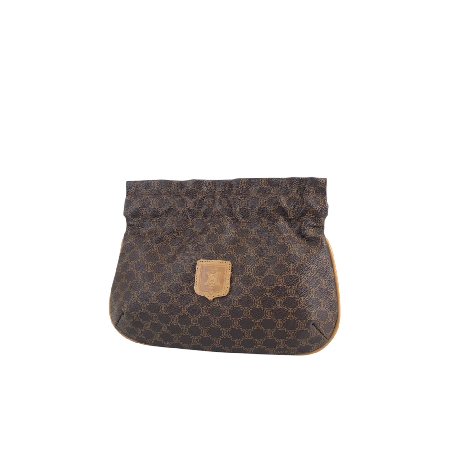 CELINE Macadam Blason Pouch Brown Vintage vhy7wu