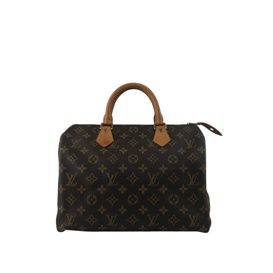 LOUIS VUITTON Monogram Handbag Boston bag Brown Vintage y2vg3b