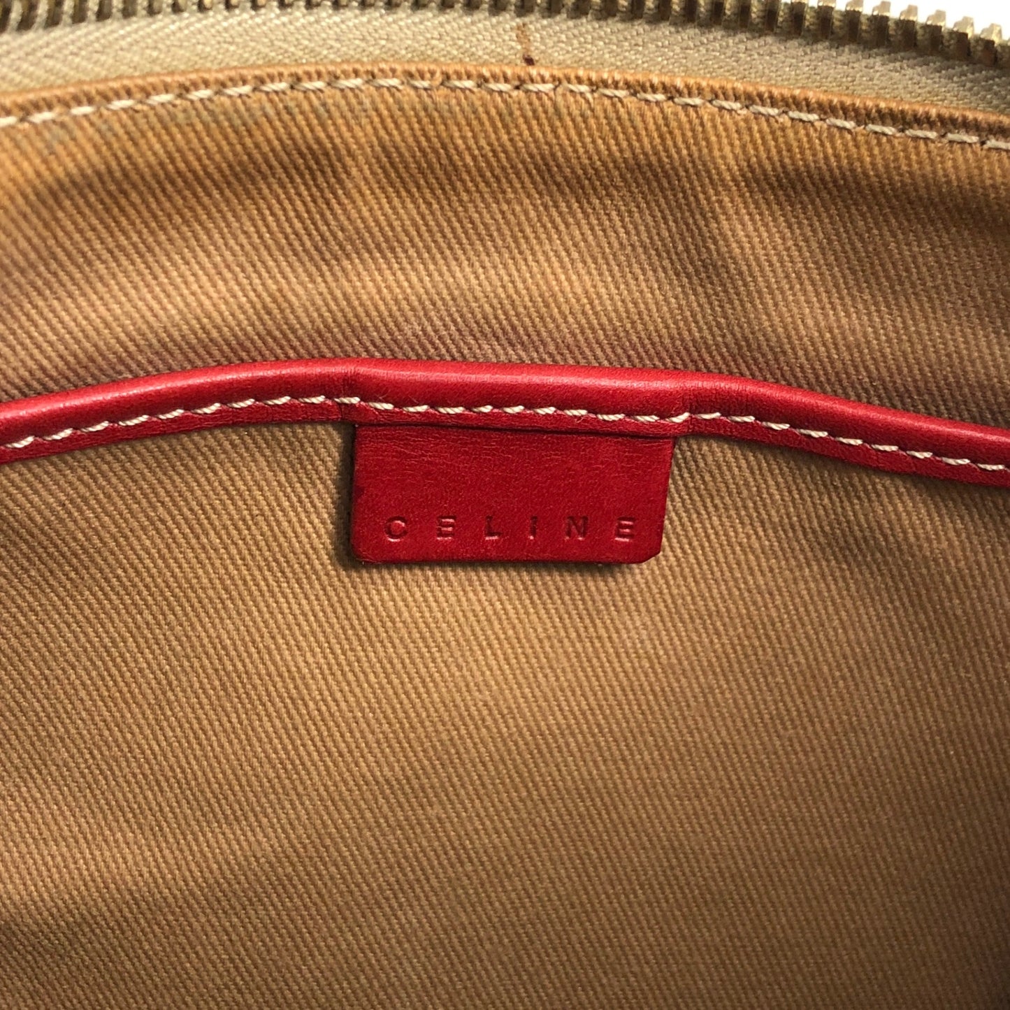 CELINE Macadam Shoulder bag Beige Vintage ebftjm
