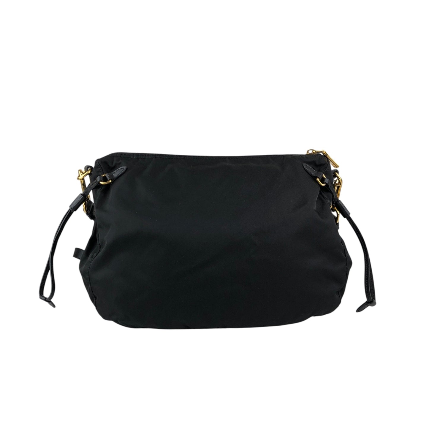 PRADA Logo Shoulder bag Black BT0689 Vintage s35m2a