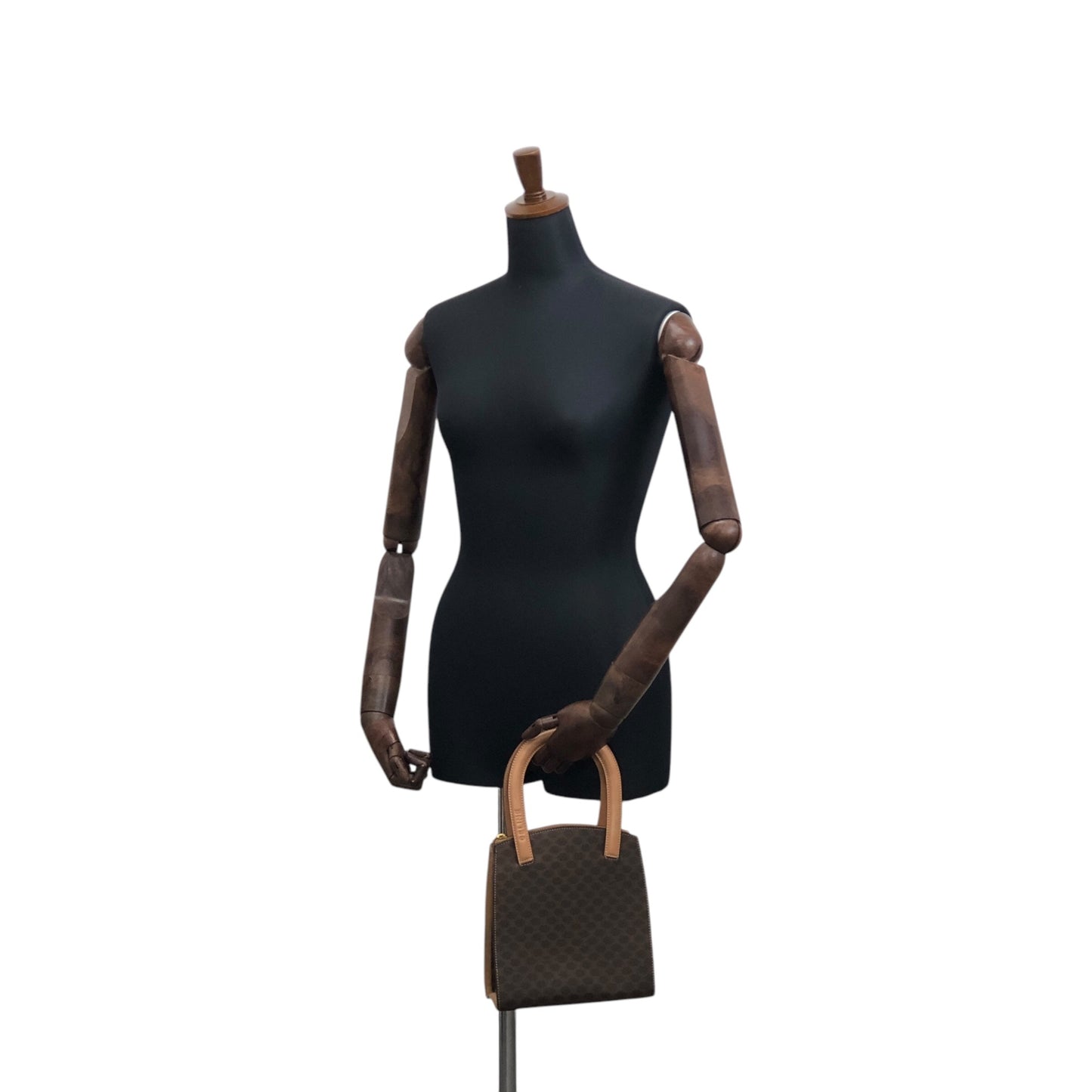 CELINE Macadam Handbag Brown Vintage 2fxfg6