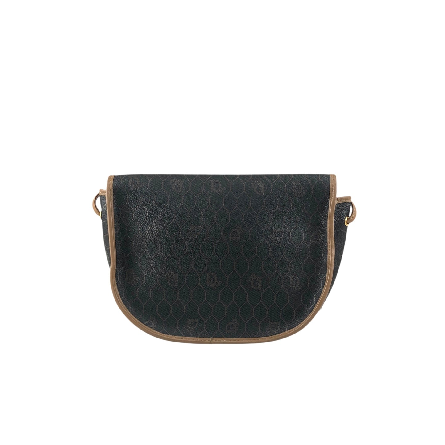 Christian Dior Honeycomb Pattern Logo Shoulder bag Black Vintage 4amtif