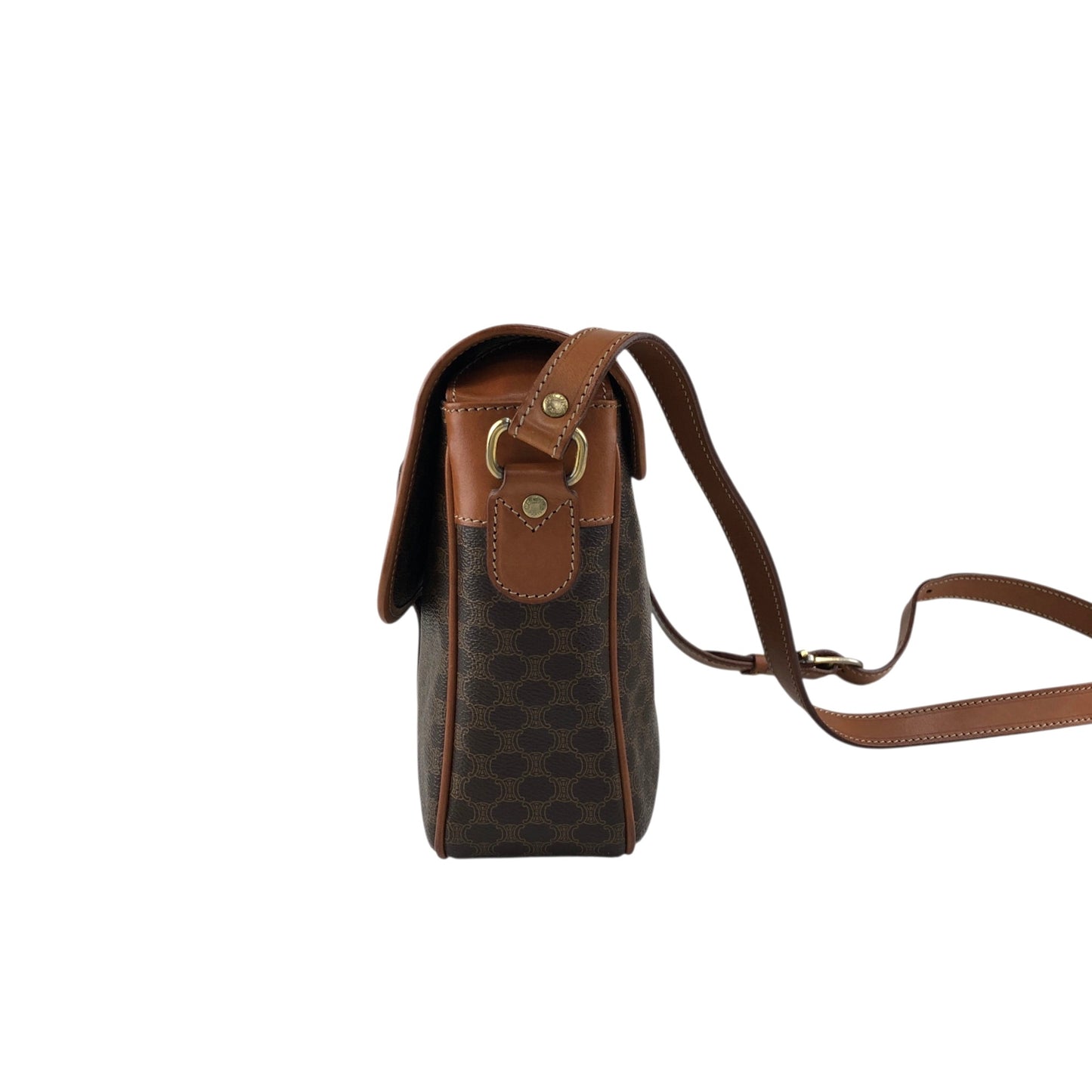 CELINE Macadam Blason Shoulder bag Brown Vintage vim7mw