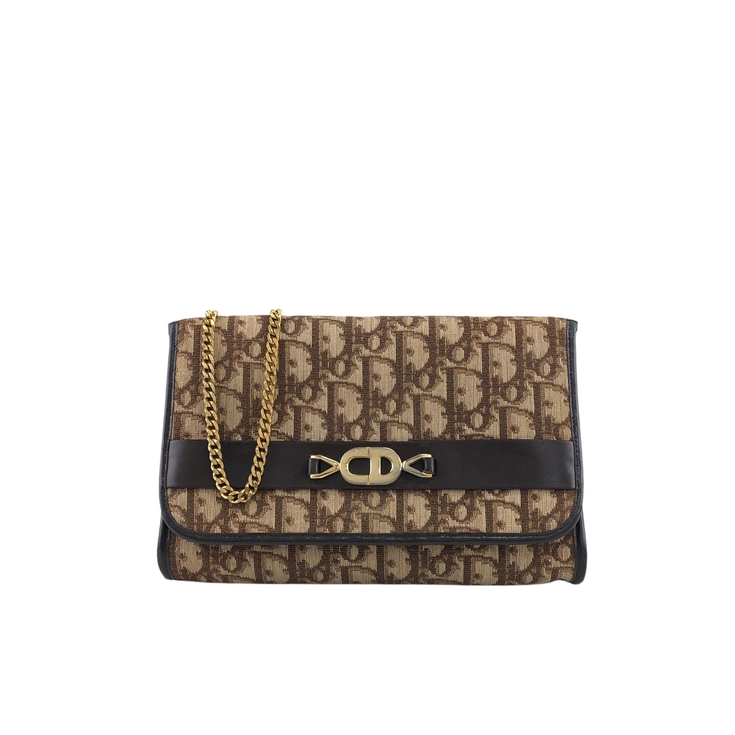 Christian Dior Trotter Chain 單肩包 棕色 復古 mdfdd4