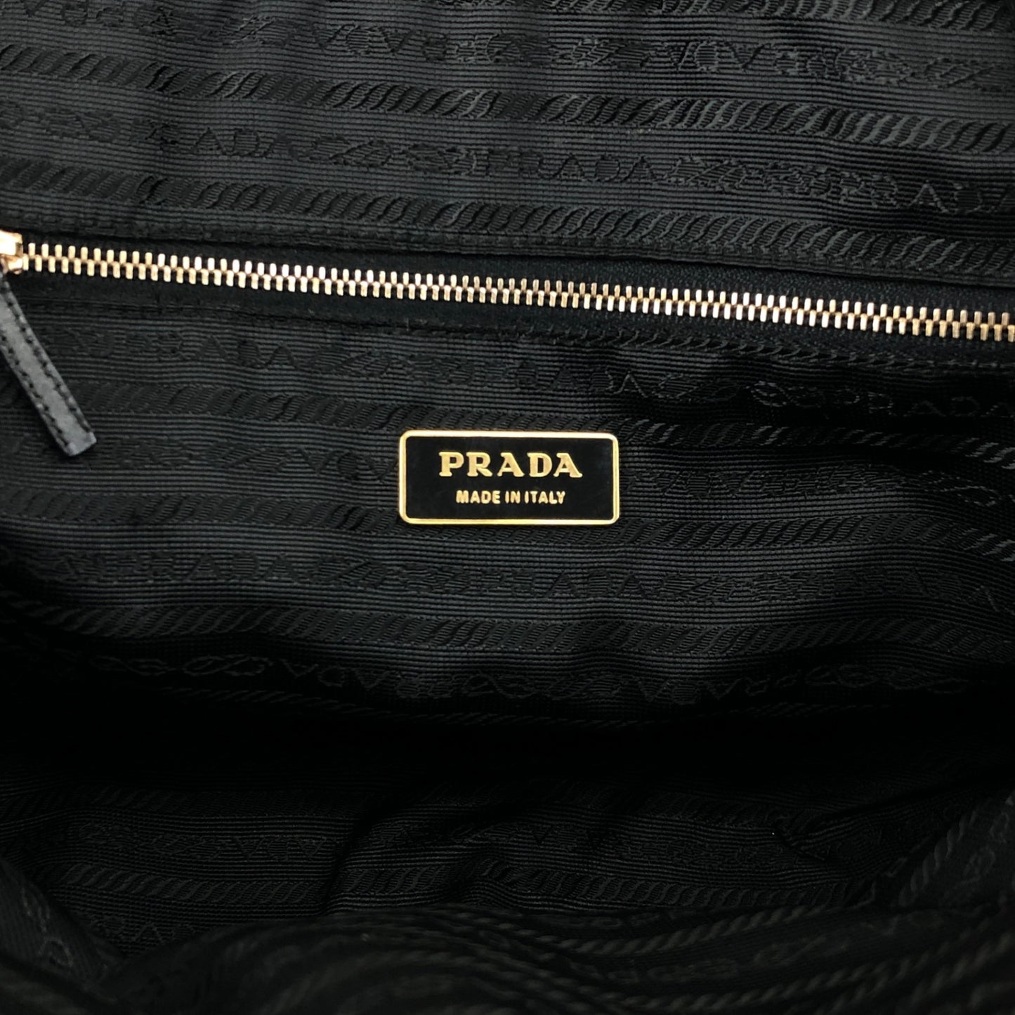 PRADA Tessuto Triangle Logo Handbag Black Vintage p7dydt