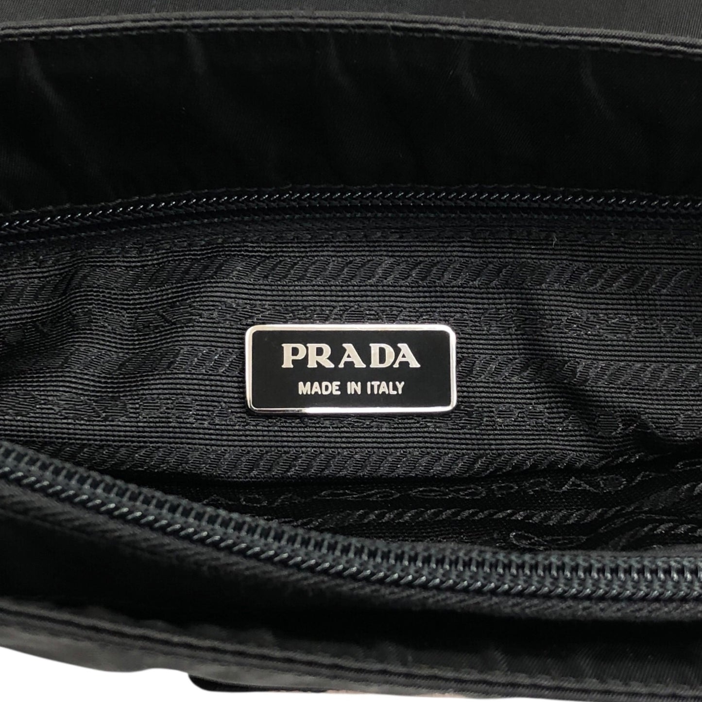 PRADA Triangle Logo Shoulder bag Black Vintage cdactr