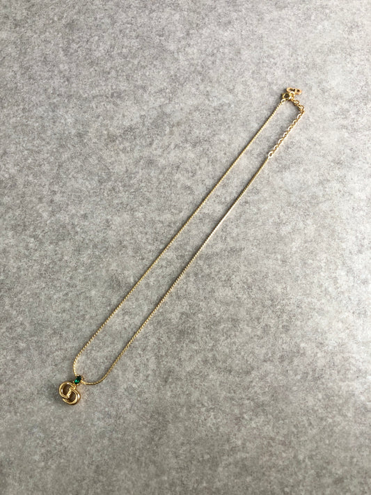 Christian Dior CD Logo Necklace Gold Vintage ie4bje