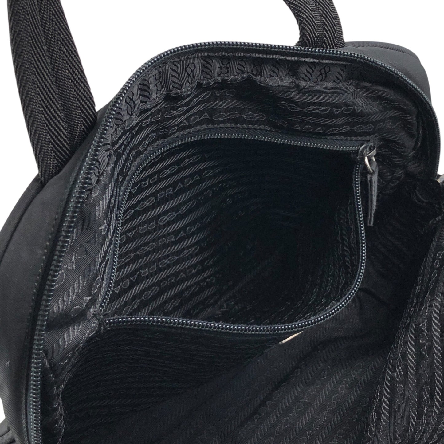 PRADA Tessuto Triangle Logo Handbag Black Vintage 47smar