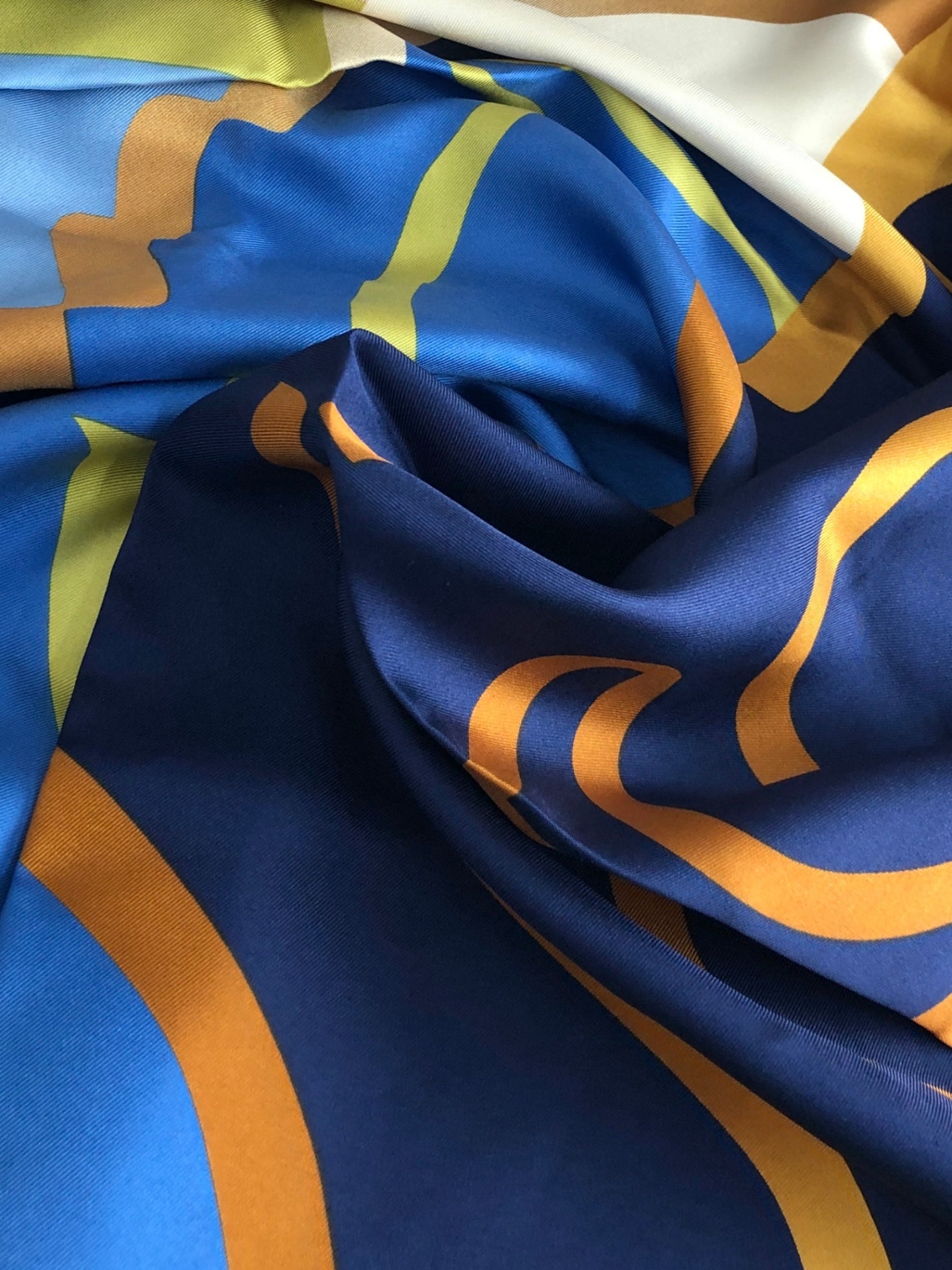 LOEWE Scarf silk Blue Vintage xikwch