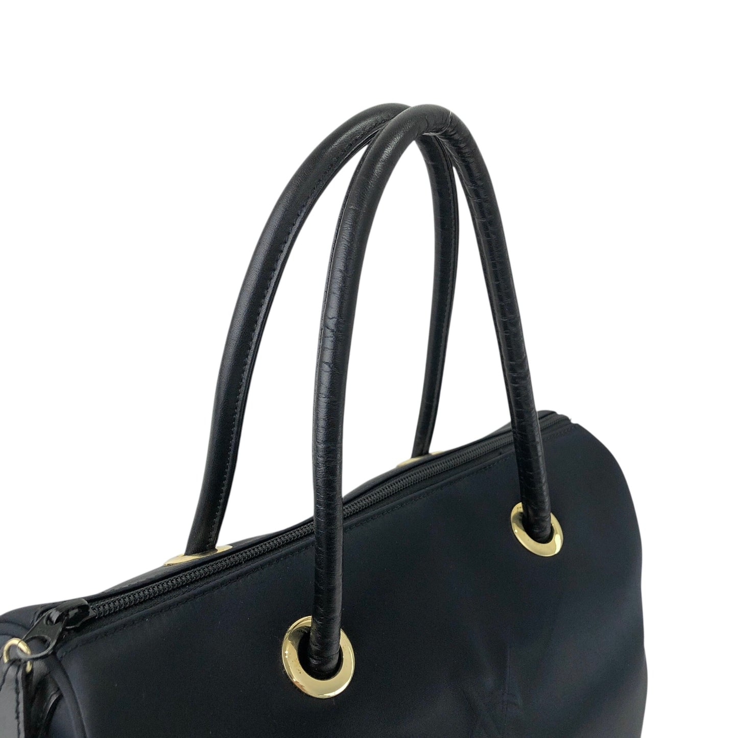 Yves Saint Laurent YSL 標誌手提波士頓包黑色復古 rn8bbj