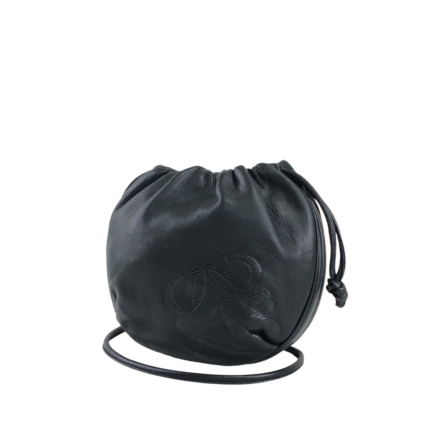 LOEWE Anagram 抽繩單肩包 黑色 復古 s6ygj7