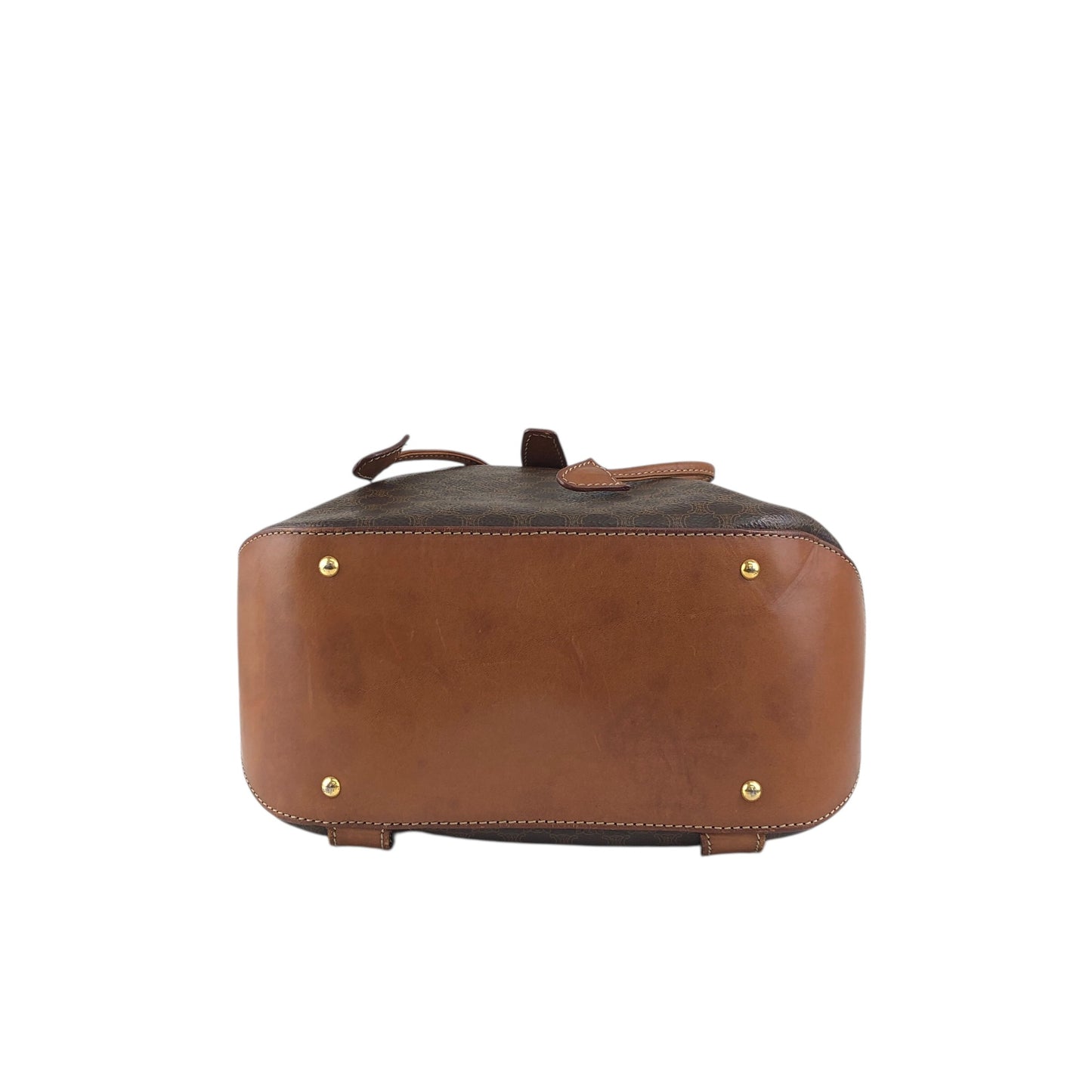 CELINE Macadam Front Buckle Backpack Brown Vintage 6yeab5