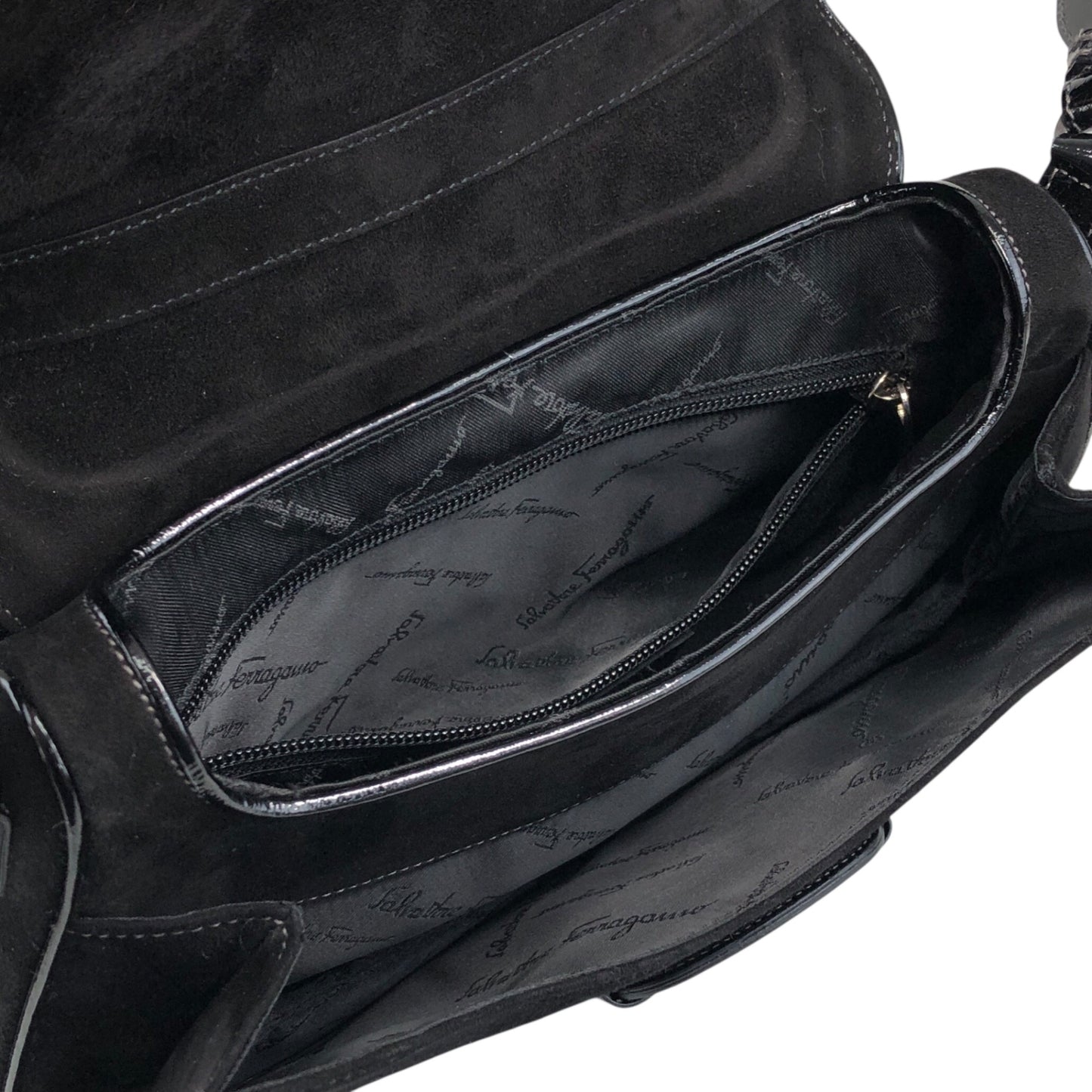 Salvatore Ferragamo Gancini Shoulder bag Black Vintage p6iss8