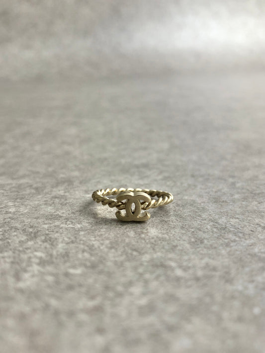 CHANEL Coco Mark Ring Gold Vintage nufau2