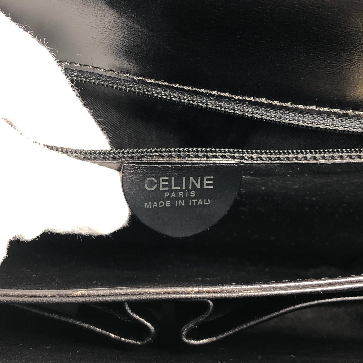 CELINE Horse Carriage Crossbody Shoulder bag Black Vintage 4mrnet