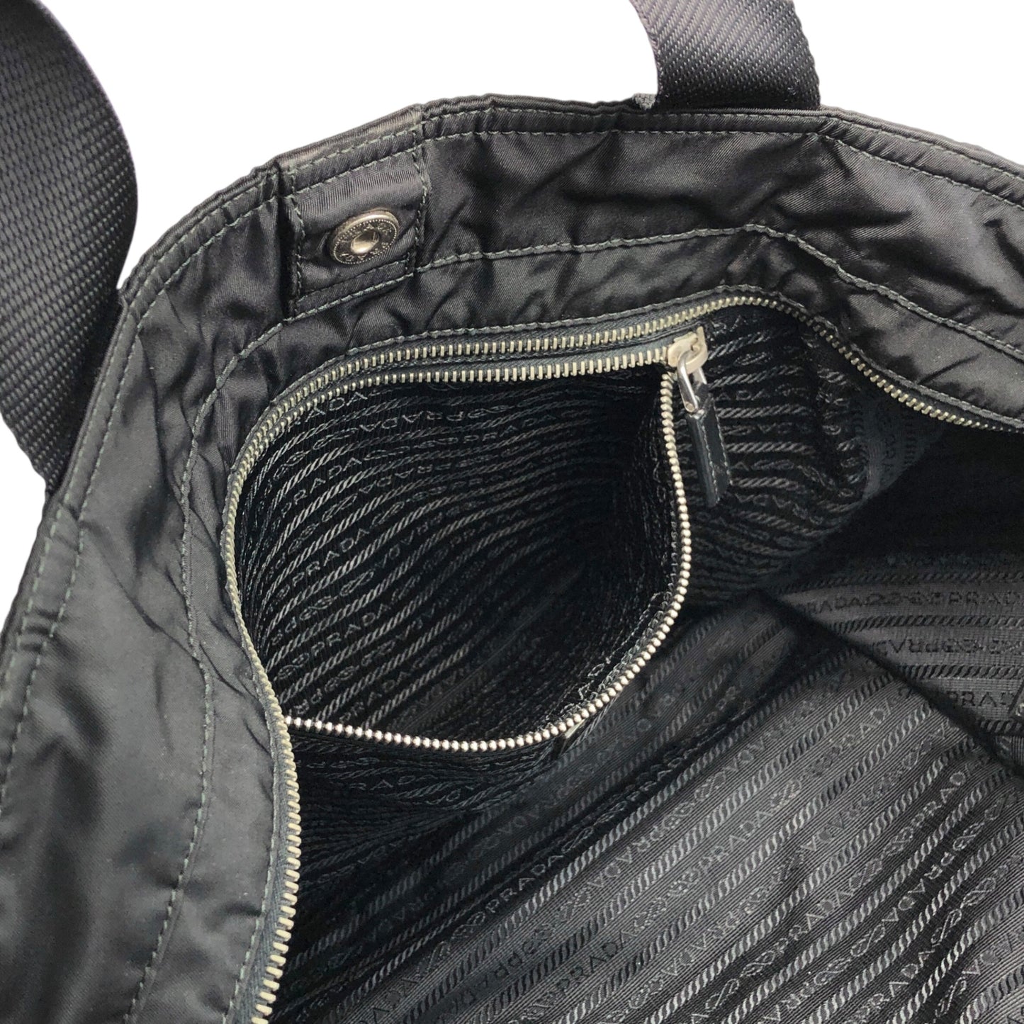 PRADA Triangle Logo Two-way Handbag Shoulder bag Black Vintage 5t57j2