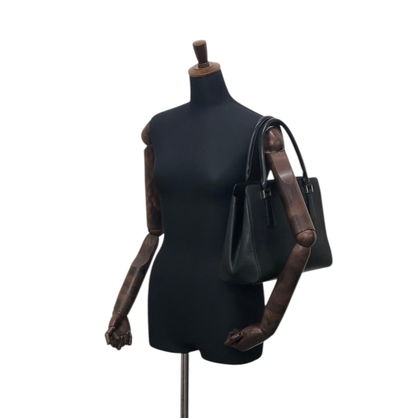 BURBERRY Logo Handbag Black Vintage jieesi