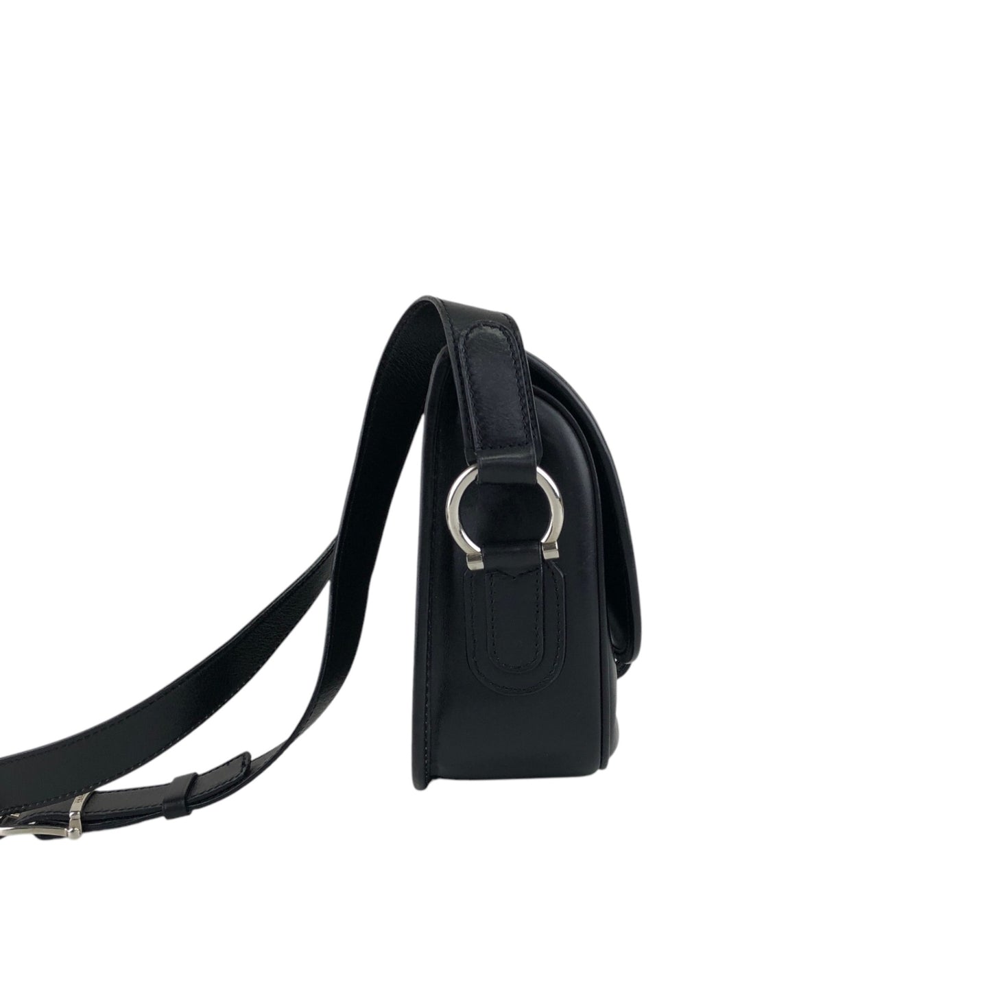 CELINE Front Buckle Shoulder bag Black Vintage 3nhdaw