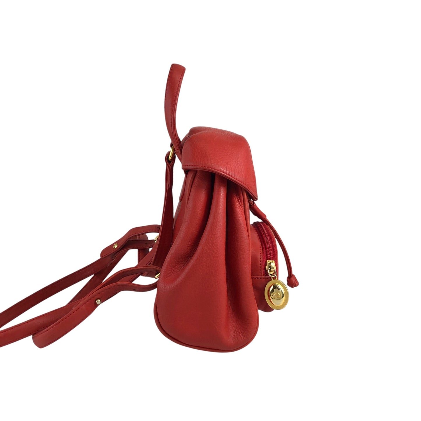 Christian Dior CD Logo Backpack Red Vintage pz728i