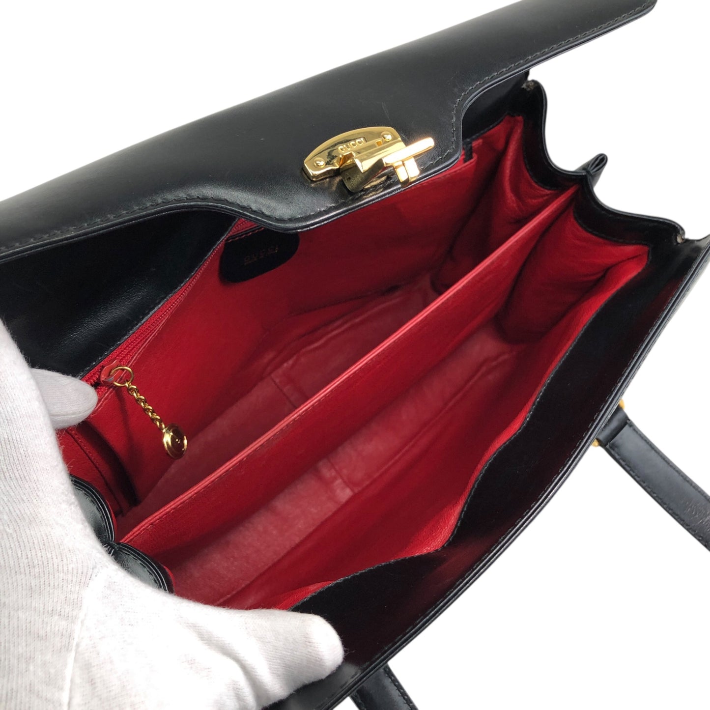 GUCCI Handbag Black Vintage as68jk