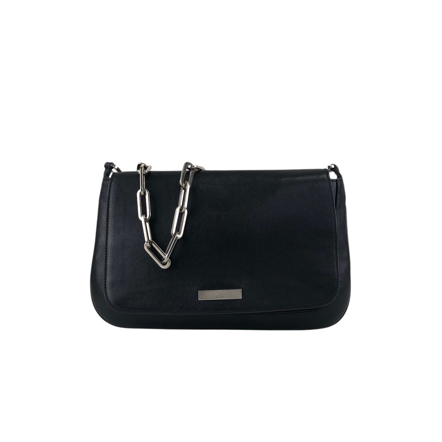 GUCCI Logo Chain Shoulder bag Black Vintage tjescz