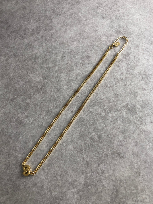 Christian Dior CD Logo Motif Necklace Gold Vintage 6xzyi7