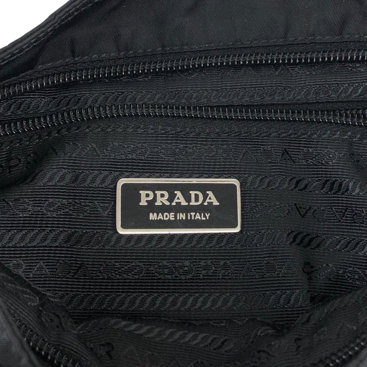 PRADA Tessuto Triangle Logo Shoulder bag Black Vintage jvmtz8
