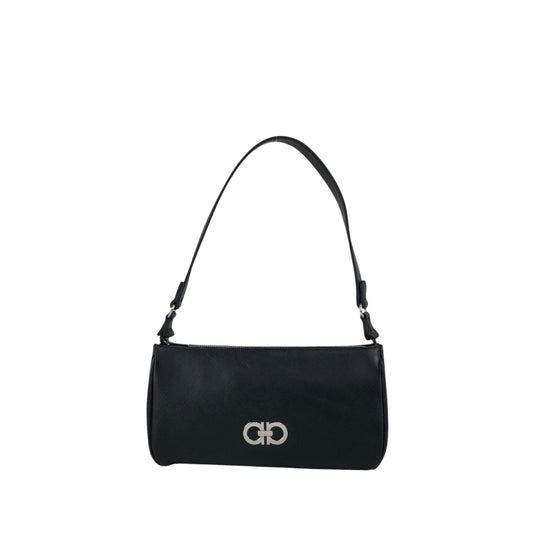 Salvatore Ferragamo Gancini Shoulder bag Black Vintage 52xyvd