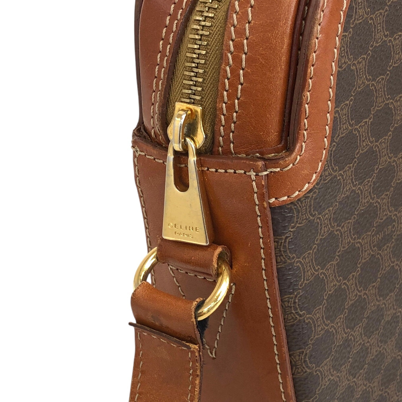 CELINE Macadam Blason Shoulder bag Brown Vintage w3e78d