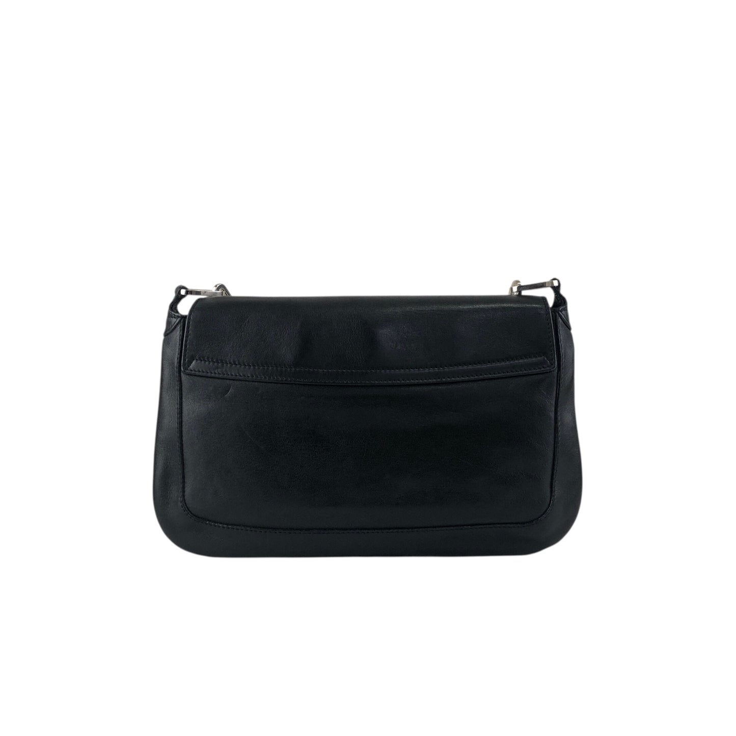 GUCCI Logo Chain Shoulder bag Black Vintage tjescz
