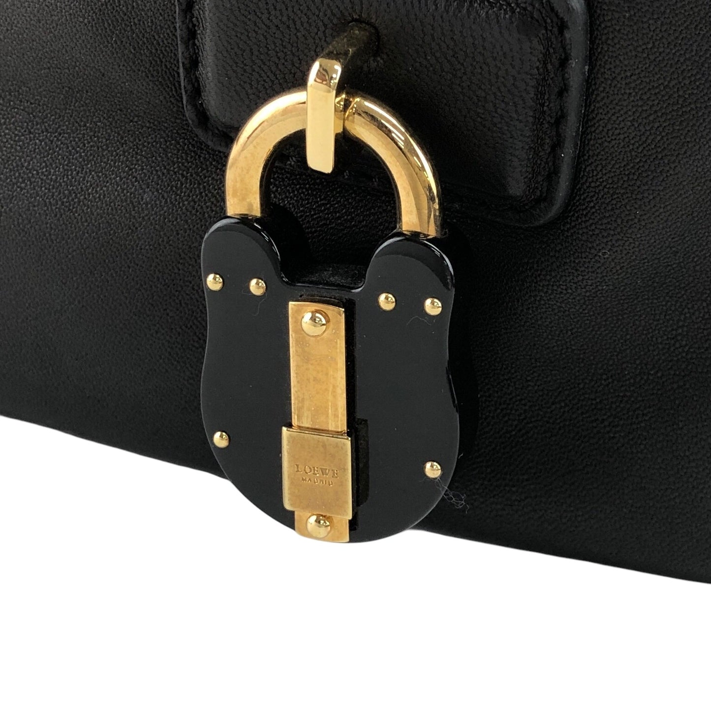 LOEWE Padlock Handbag Black Vintage 3b6srk