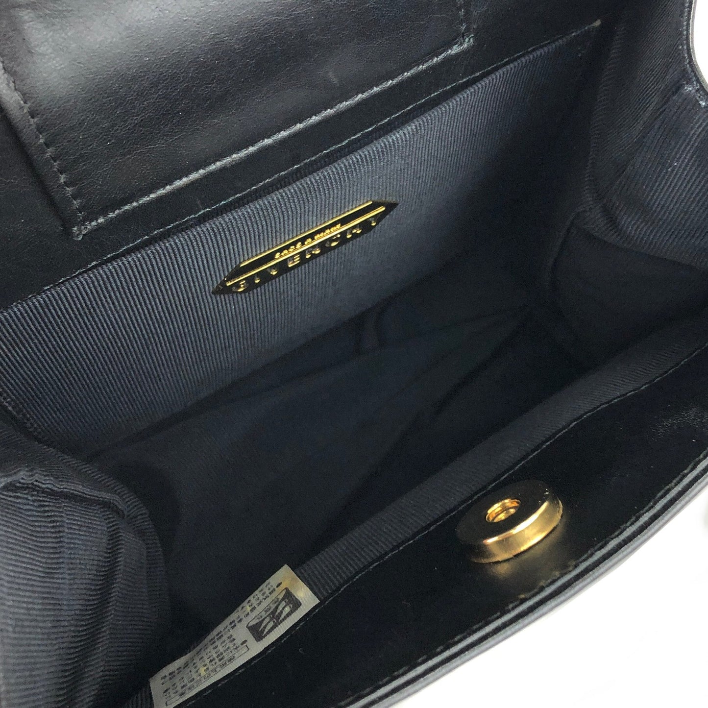 GIVENCHY Logo Patent leather Handbag Black Vintage Old 3458w4