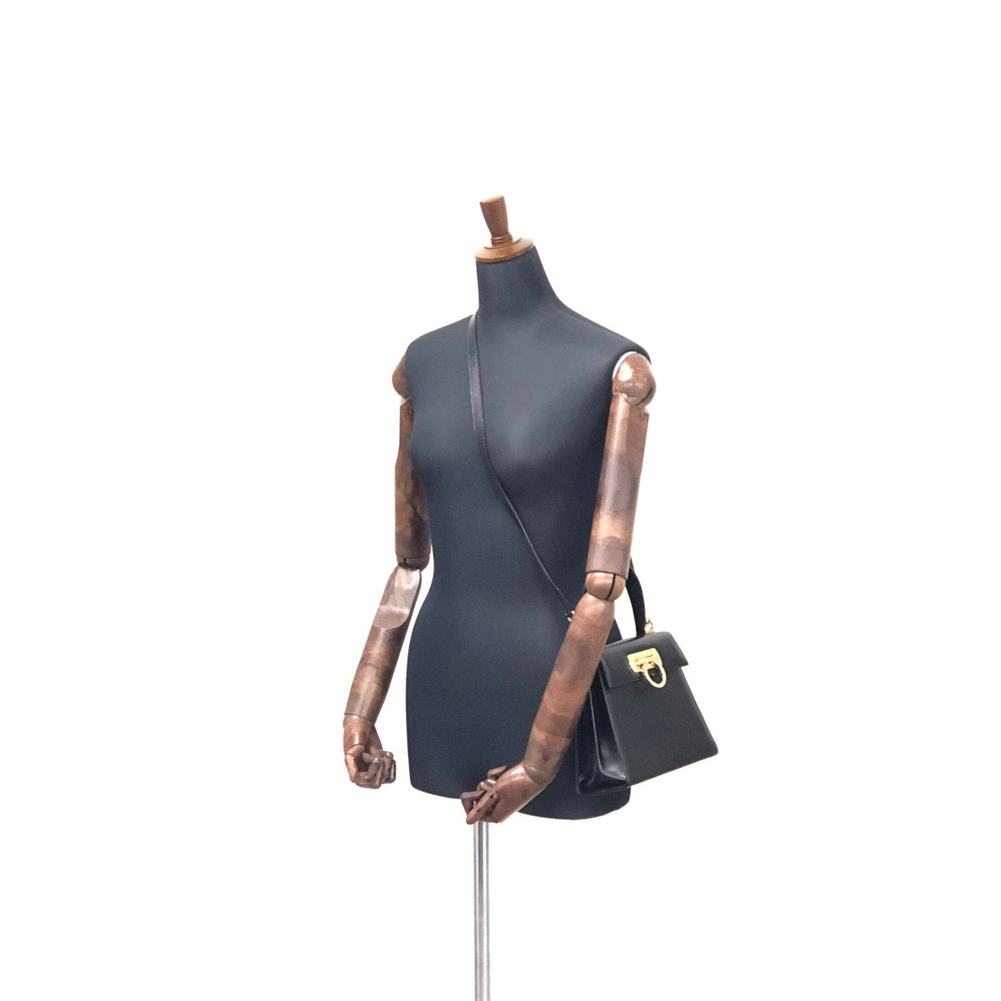 Salvatore Ferragamo Gancini Crossbody Handbag Shoulderbag Black Vintage Old jpcsfp