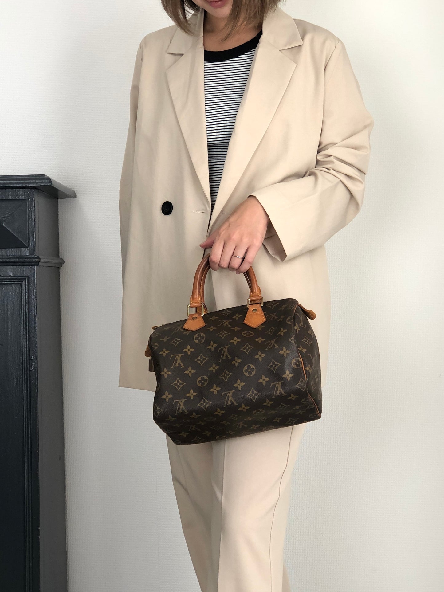 LOUIS VUITTON Monogram Small Boston bag Brown Vintage pg4nya