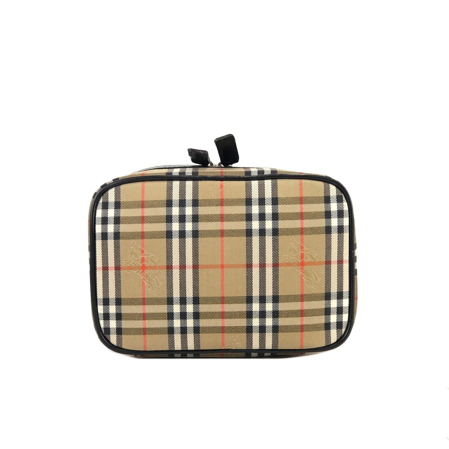 BURBERRY Classic check Fabric Small Vanity bag Cosmetic pouch Handbag Beige Vintage Old bpnn8u