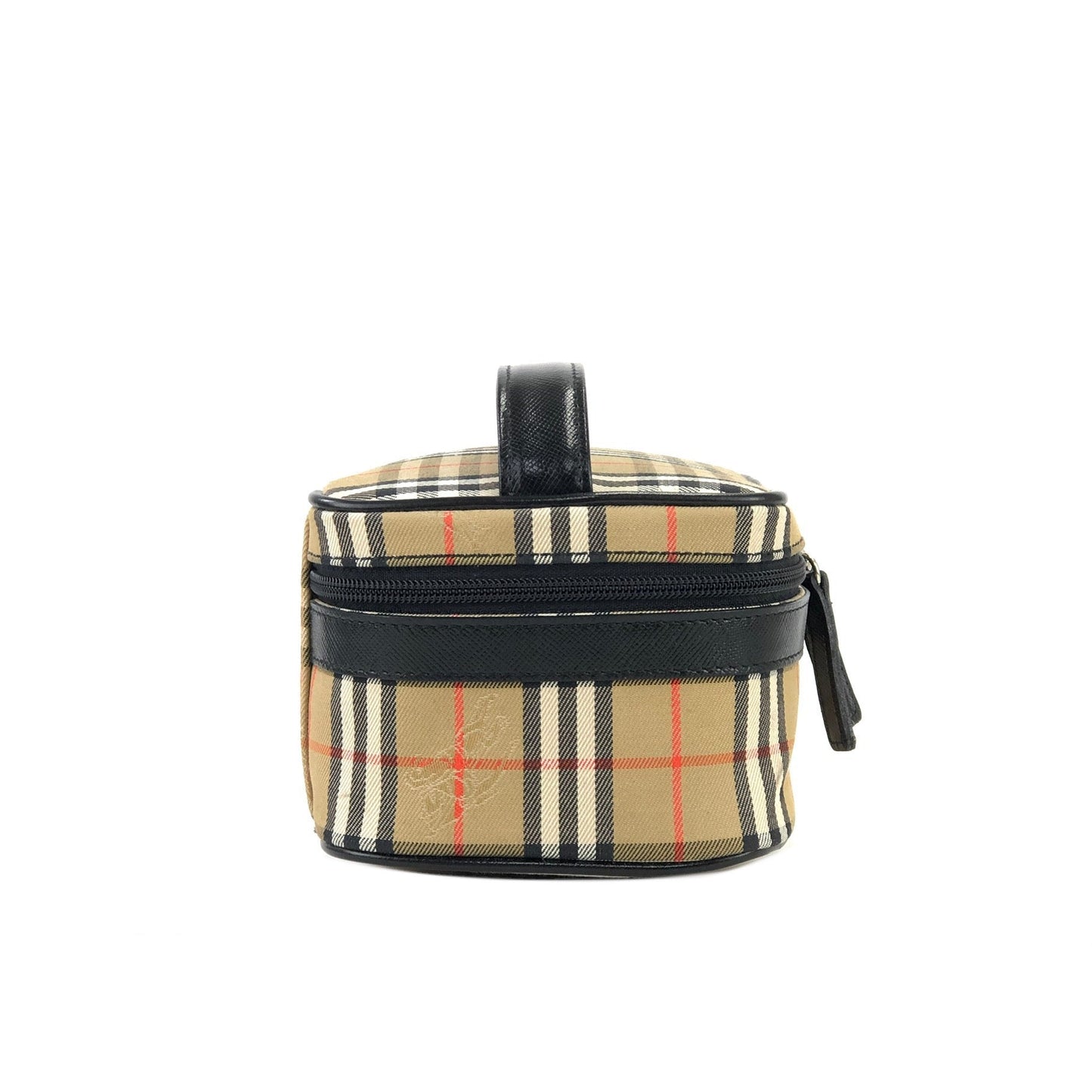 BURBERRY Classic check Fabric Small Vanity bag Cosmetic pouch Handbag Beige Vintage Old bpnn8u