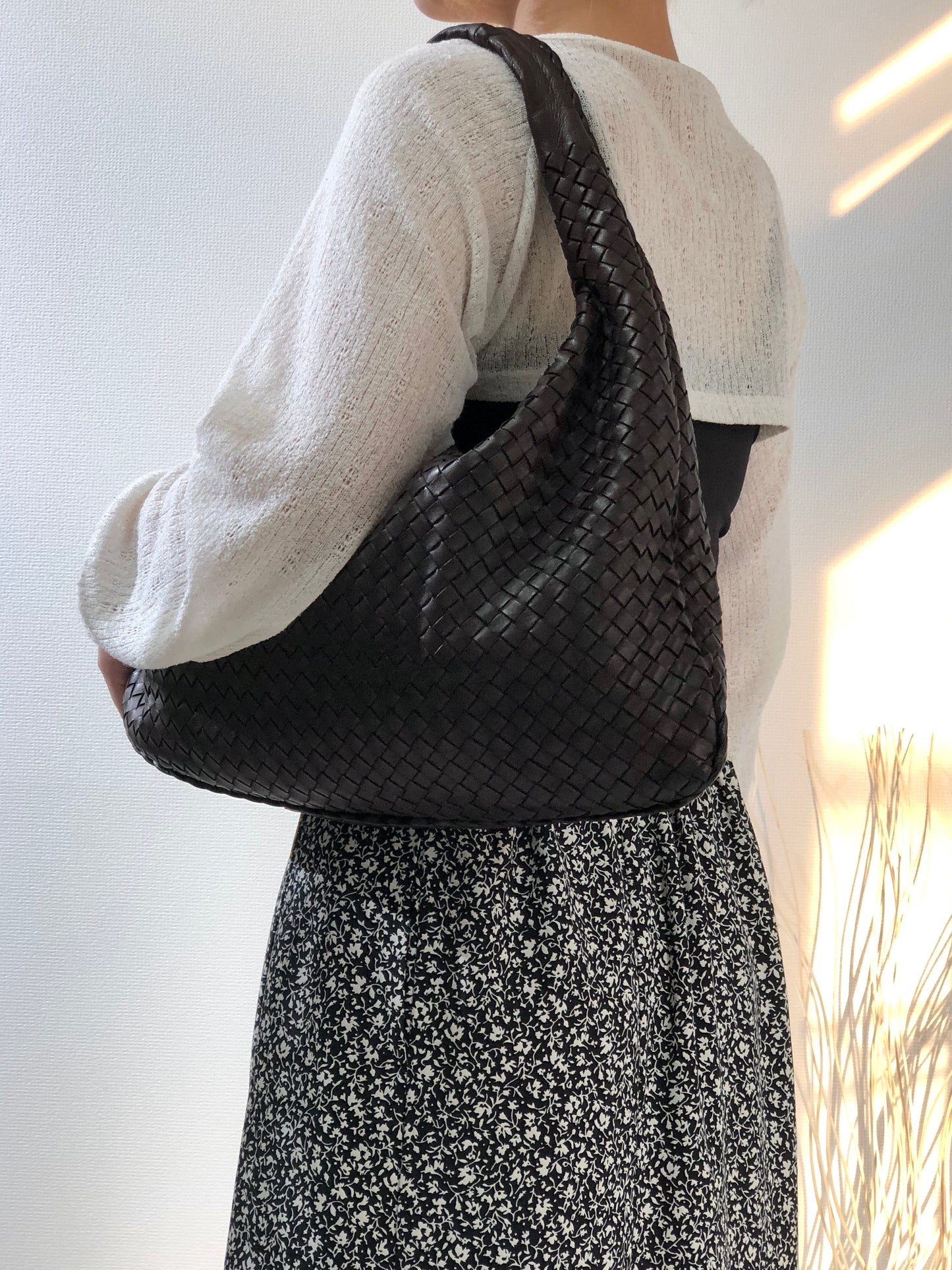 Bottega Veneta Intrecciato Leather Hobo bag Shoulder bag Dark Brown VIntage ffke7u