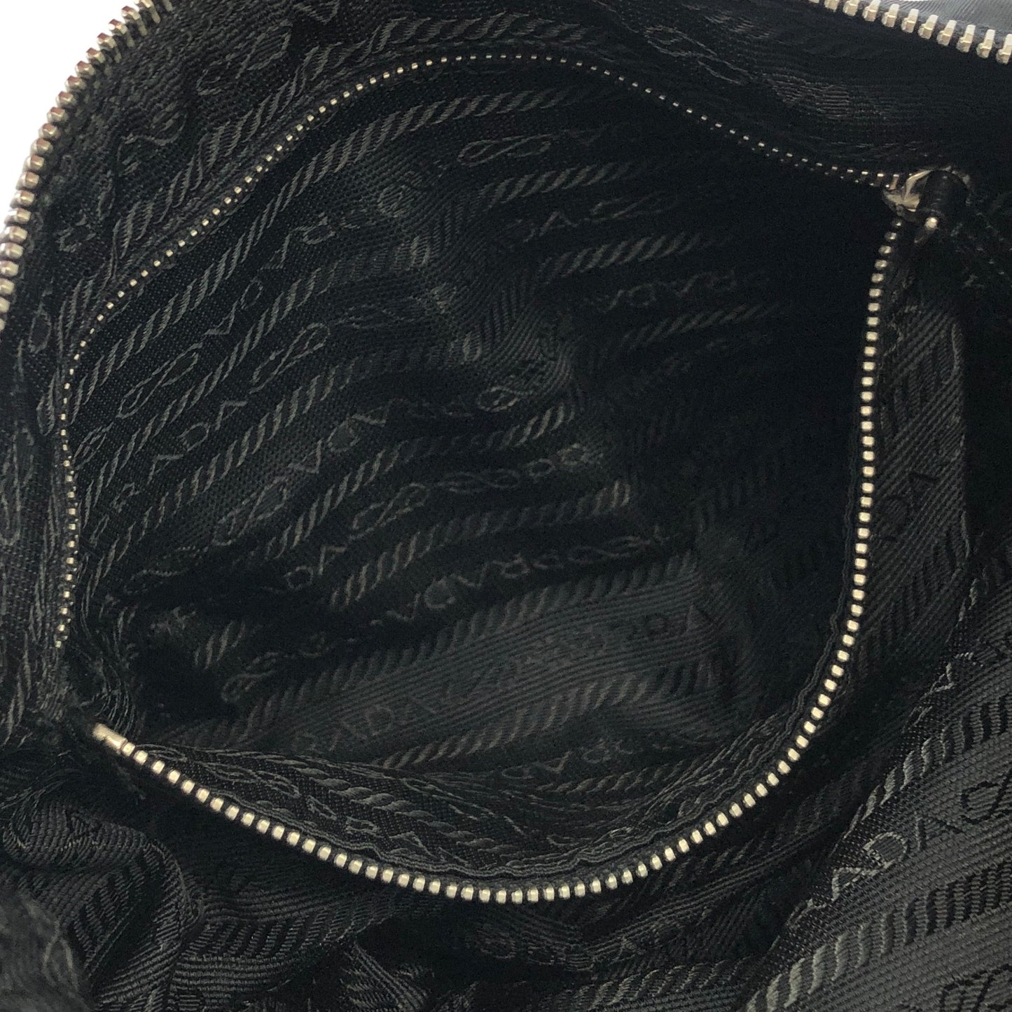 PRADA Triangle Logo Nylon Handbag Hobobag Black Vintage 4iznea