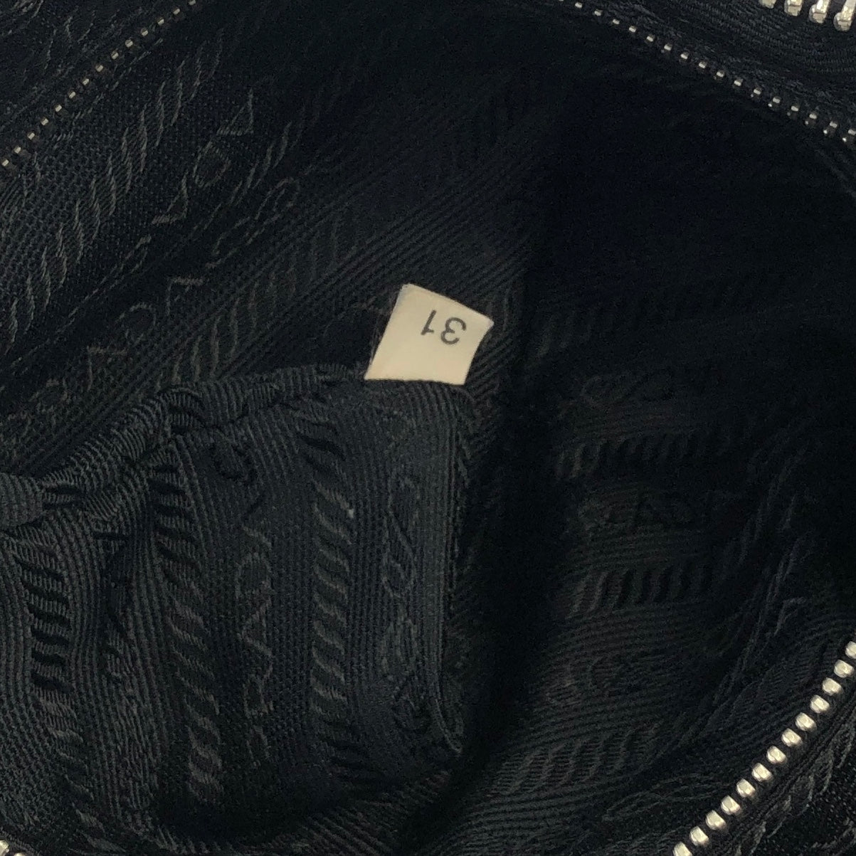 PRADA Triangle Logo Nylon Handbag Hobobag Black Vintage 4iznea