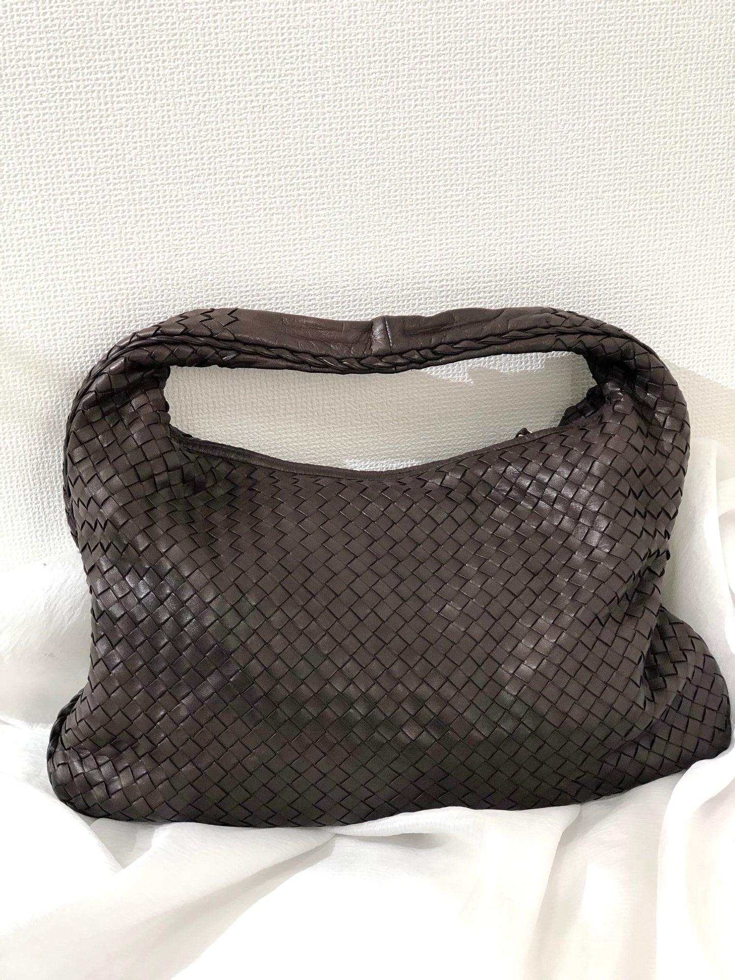 Bottega Veneta Intrecciato Leather Hobo bag Shoulder bag Dark Brown VIntage ffke7u