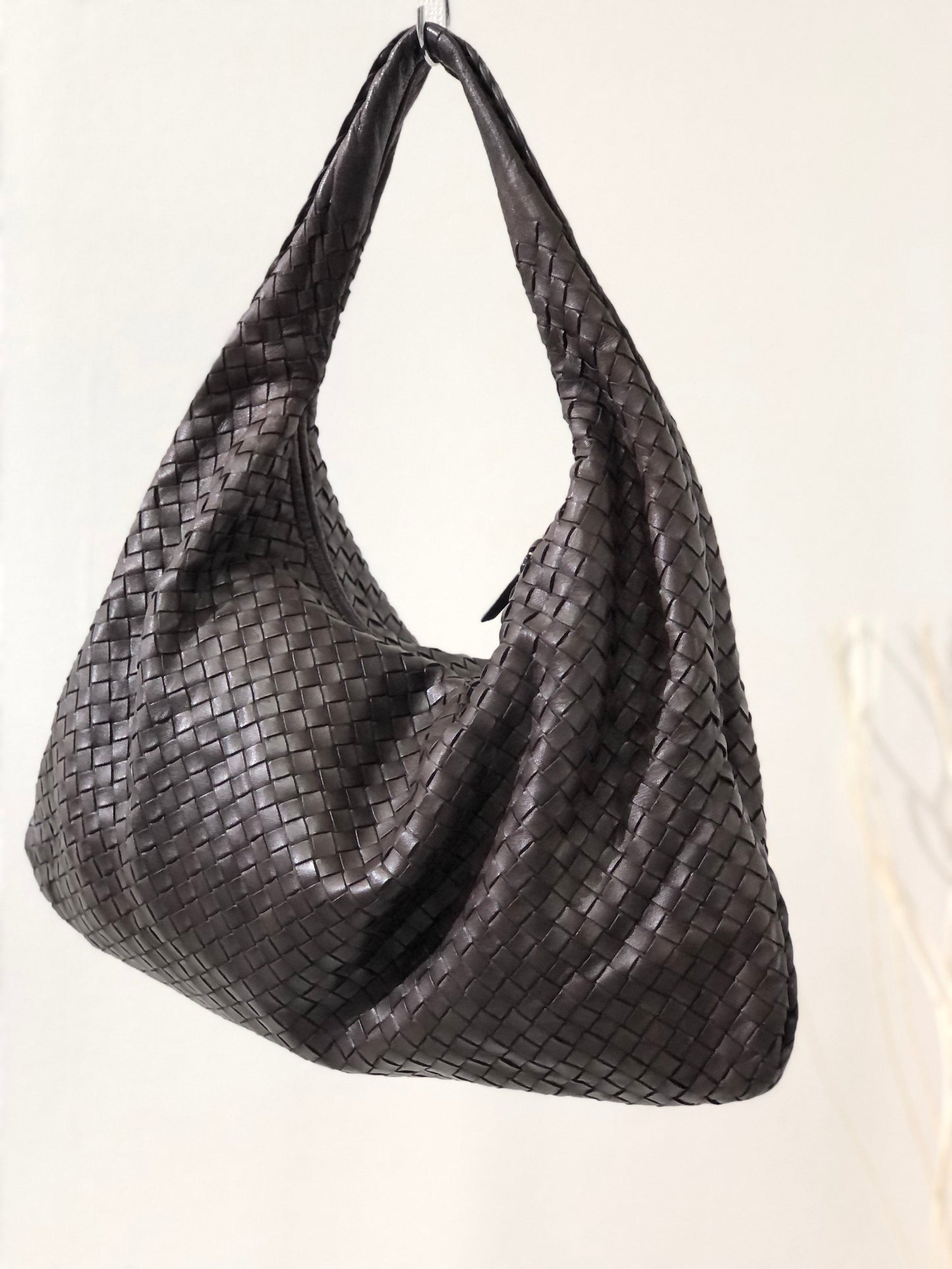 Bottega Veneta Intrecciato Leather Hobo bag Shoulder bag Dark Brown VIntage ffke7u