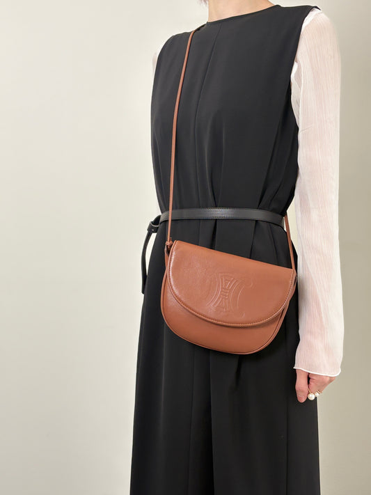CELINE Blason Shoulder bag Brown Vintage c75hyk