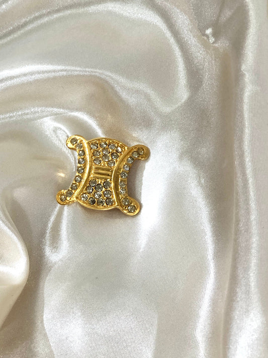CELINE Triomphe Brooch Gold Vintage Old Celine bj32y2