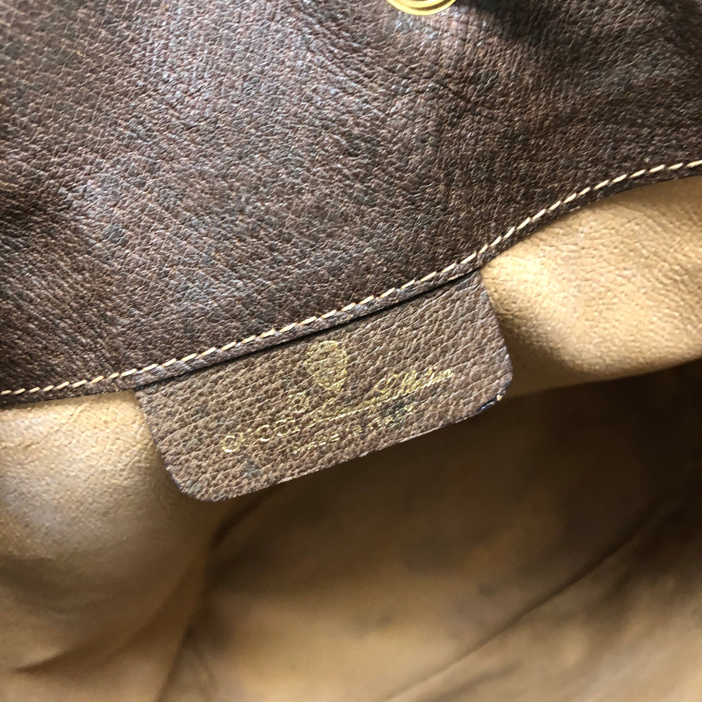GUCCI Sherry line Drawstring Shoulder bag Brown Vintage Old Gucci cu5hat