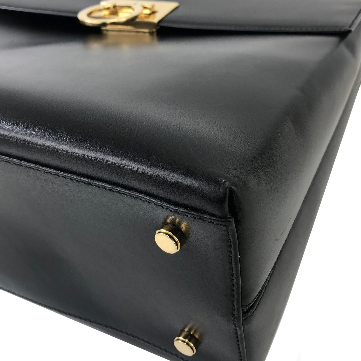 Salvatore Ferragamo Gancini Crossbody Shoulderbag Handbag Black Vintage Old iw4tut